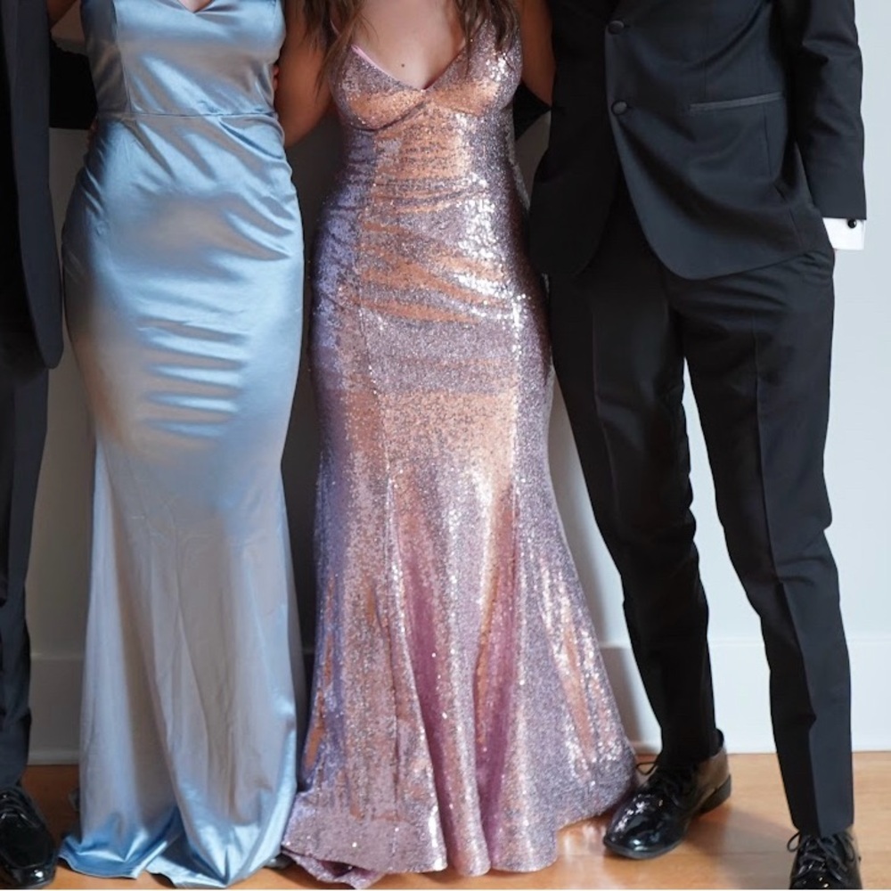 Mon Cheri Pink Prom Dress - Picture 3 of 4